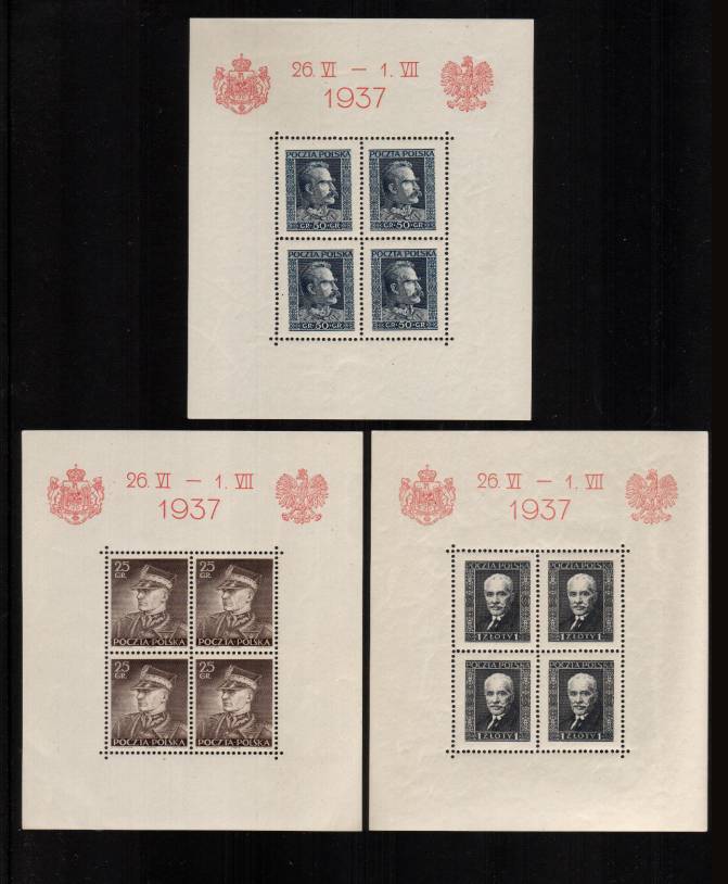 Visit of King of Rumania<br/>
Set of three minisheets superb unmounted mint. Scarce unmounted!