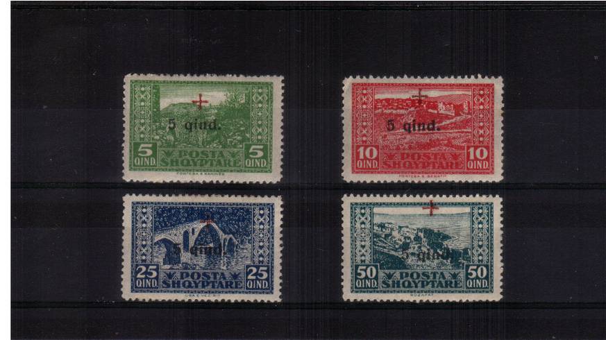 Red Cross surcharged set of four.<br/>
A bright and fresh well centered set average mounted mint. SG Cat 107.00