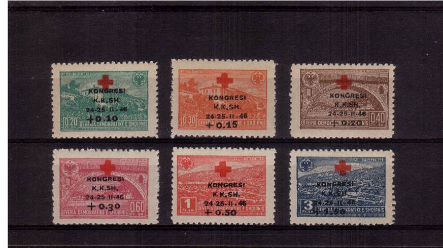Albanian Red Cross Congress<br/>
A fine very, very lightly mounted mint set of six. SG Cat 130.00