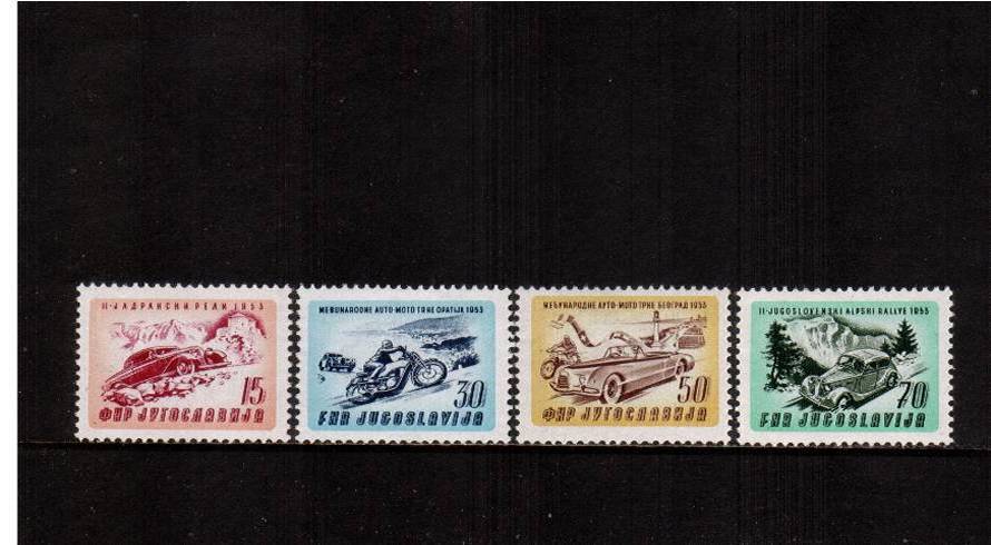 Adriatic Car and Motor Cycle Rally<br/>
A superb very, very lightly mounted mint set of four. SG Cat 42.00