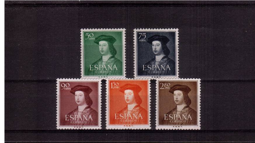 Fifth Centenary of Birth of Ferdinand the Catholic<br/>
A fine lightly mounted mint set of five<br/>
SG Cat 60.00
