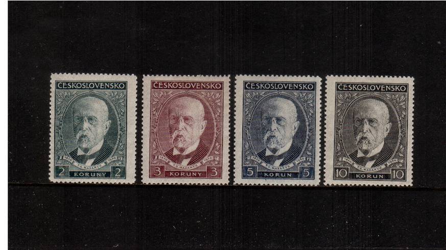 80th Birthday of President Masarky<br/>
A fine very lightly mounted mint set of four.<br/>
SG Cat 30.00
