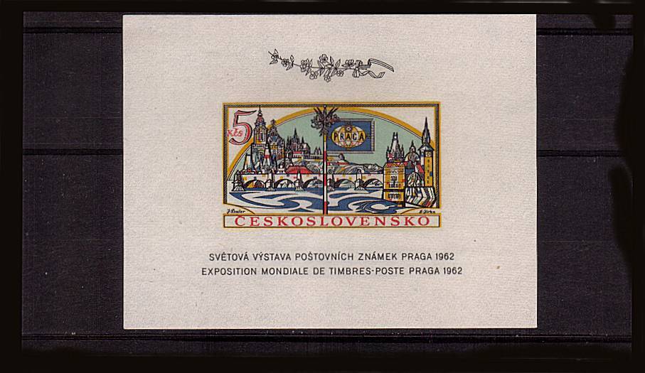 Praga 1962  Stamp Exhibition - 5th Issue<br/>
A superb unmounted mint IMPERFORATE minisheet.<br/>SG Cat 80.00