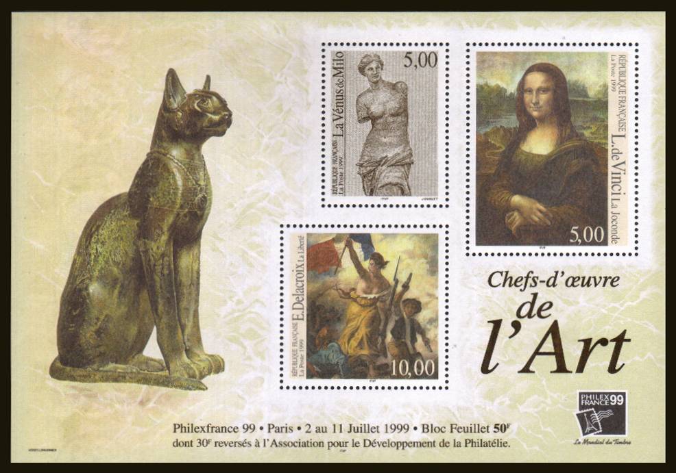 ''Philexfrance99'' International Stamp Exhibition - Paris<br/>
A superb unmounted mint minisheet. SG Cat 75.00