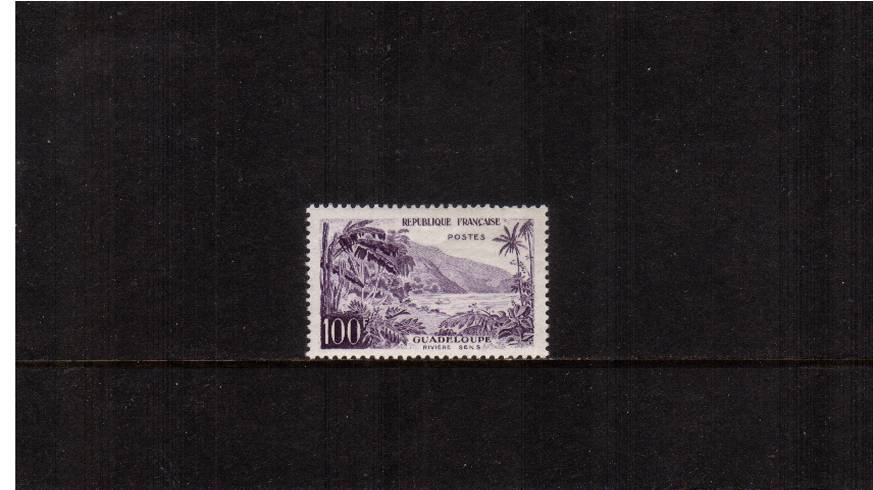 Tourist Publicity Series<br/>
100f Violet for Guadeloupe. A superb unmounted mint single. SG Cat 50