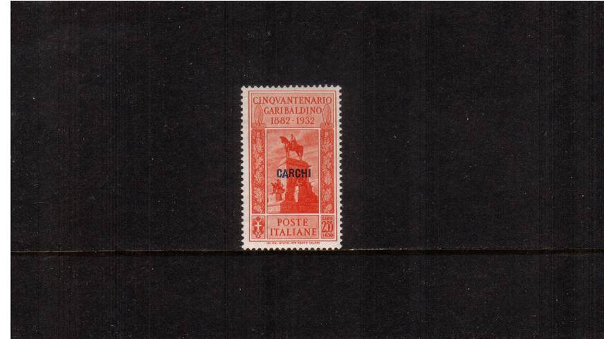 The Garibaldi Issue<br/>
2L.55 + 50c Orange-Vermilion.<br/>
A superb unmounted mint single.