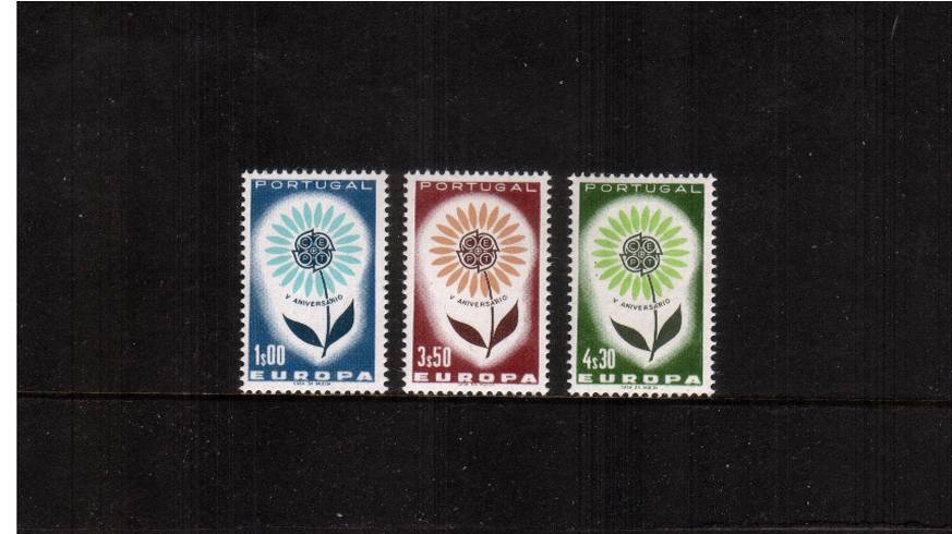 EUROPA - ''Flower''<br/>
A superb unmounted mint set of three. SG Cat 17.00
