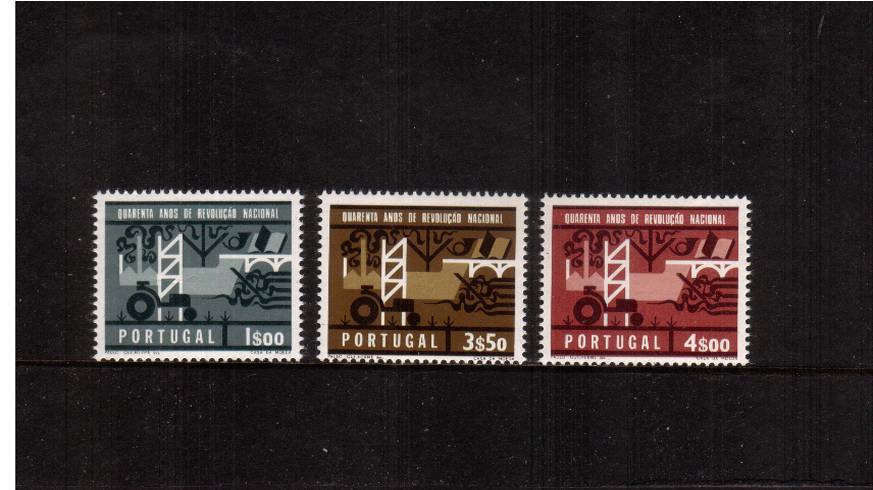 40th Anniversary of National Revolution. An unmounted mint
set of three. SG Cat 8.75