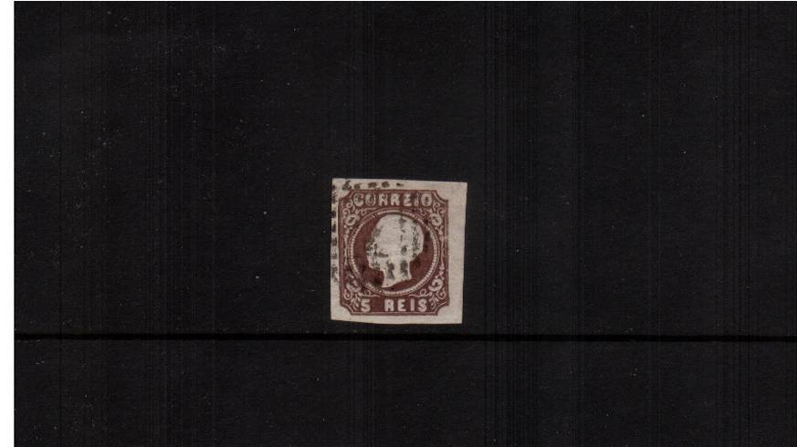 5r Brown - Type I<br/>
A superb fine used single with four large margins. SG Cat 39