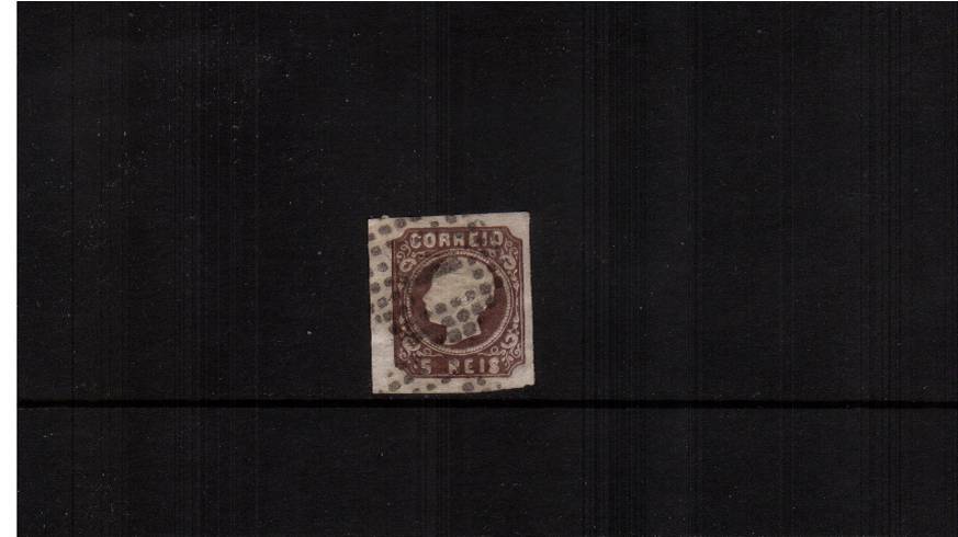 5r Deep Brown - Type I<br/>
A superb fine used single with four large margins. SG Cat 39