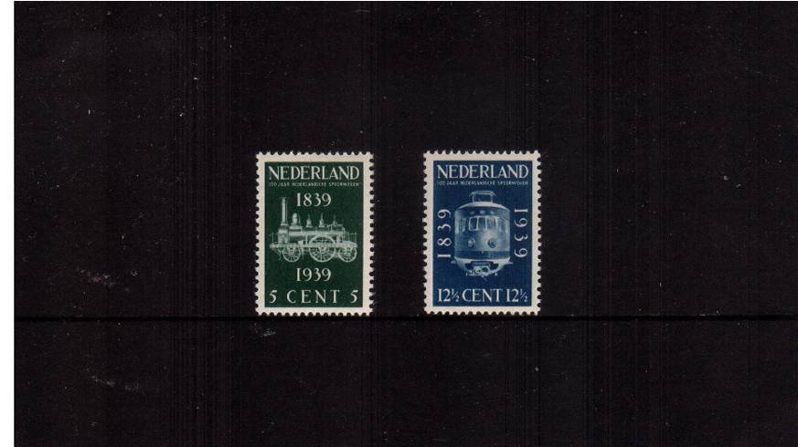 Centenary of Netherlands Railways<br/>A superb unmounted mint set of two
<br/><b>QAQ</b>