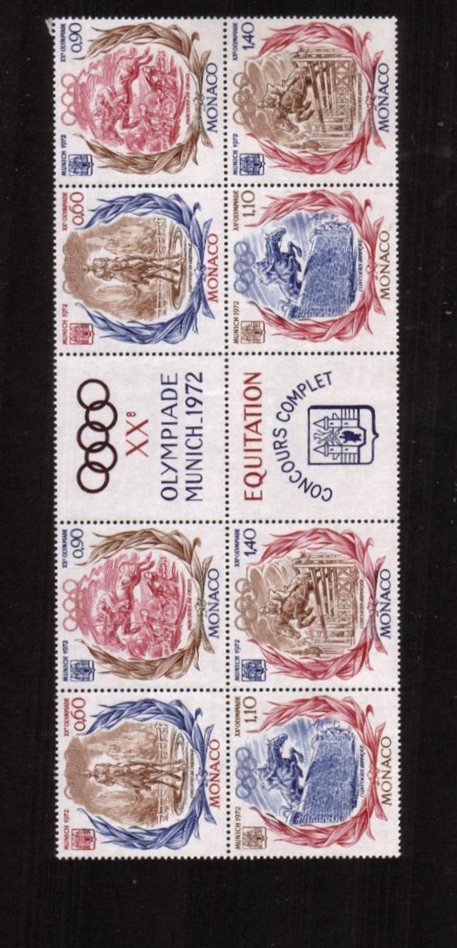Olympic Games - Munich<br/>
A superb unmounted mint gutter block of eight  with two central labels. SG Cat 22