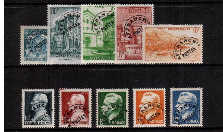 The very first set of Precancels lightly mounted mint set of ten. Interestingly not listed in SG but in many others. Also has page in Lighthouse album. Cat in European cats circa 200 Euros.
