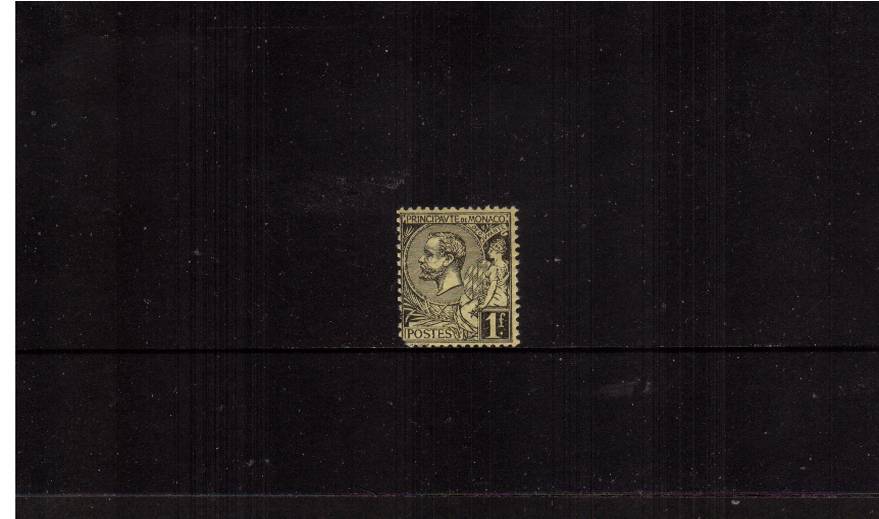 1F Black on Yellow<br/>
A lightly mounted mint single with blunt SW corner. SG Cat 44