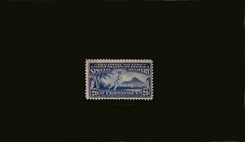 SPECIAL DELIVERY<br/>
20c Deep Ultramarine - Double-lined watermark<br/>
A superb unmounted mint single. SG Cat for mounted 45