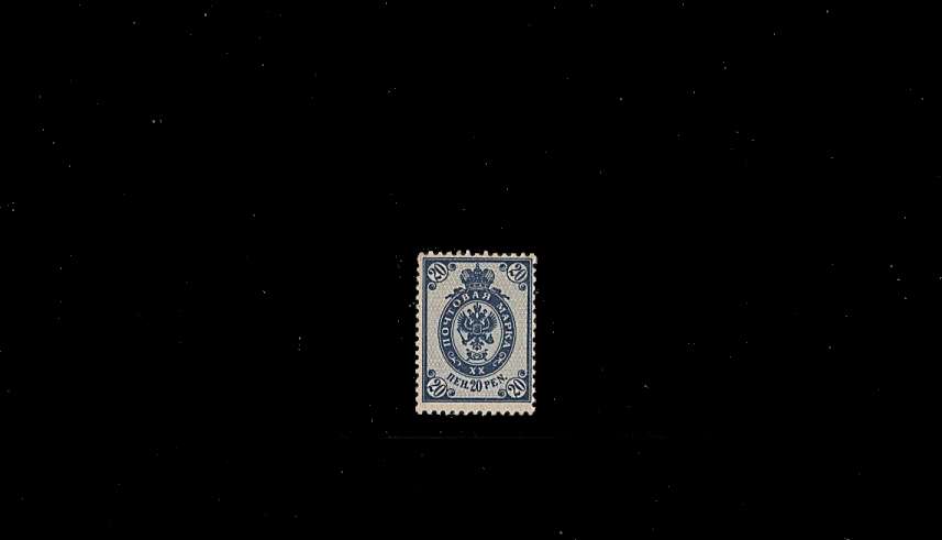 20p Blue - Russian Type - Perforation 14x14 - Ordinary Paper<br/>
A superb unmounted mint stamp.<br/>SG Cat 80
<br/><b>QBQ</b>