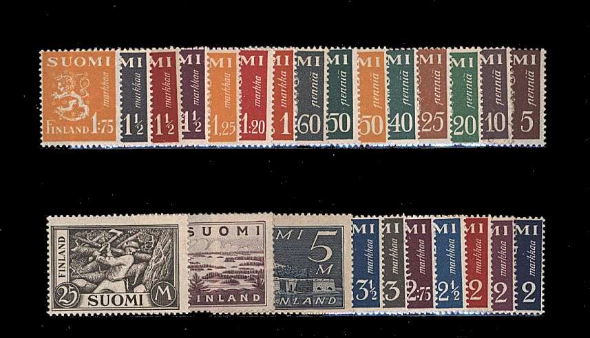The definitive set of twenty-five.<br/>Contains only one type of the 10m and one minor stamp catalogued at 35p is VFU.<br/>SG Cat £50 <br/><b>QBQ</b>
