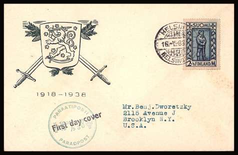 Disabled Soldier's Relief Fund single
<br/>on an illustrated  First Day Cover<br/><br/>


Note: The MICHEL catalogue prices a FDC at x3 times the used set price