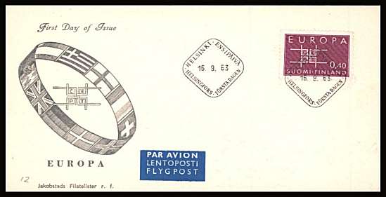 EUROPA single
<br/>on an unaddressed illustrated First Day Cover with special cancel<br/><br/>


Note: The MICHEL catalogue prices a FDC at x5 times the used set price