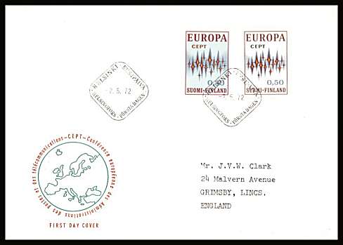 EUROPA set of two
<br/>on an illustrated First Day Cover with special cancel<br/><br/>


Note: The MICHEL catalogue prices a FDC at x2 times the used set price