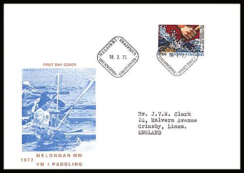 World Canoeing Championships single
<br/>on an illustrated First Day Cover with special cancel<br/><br/>


Note: The MICHEL catalogue prices a FDC at x6 times the used set price