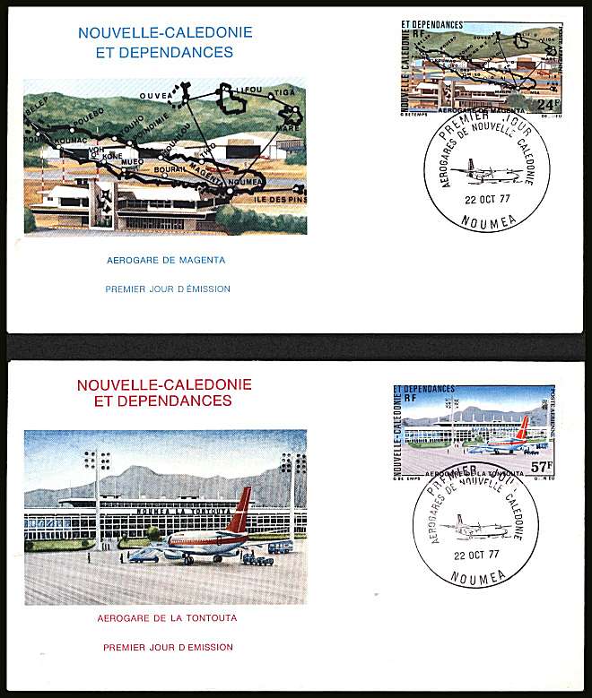 Airports set of two illustrated First Day Covers.<br/>
Note no premium has been applied because its a FDC - Item is priced on the used value only.