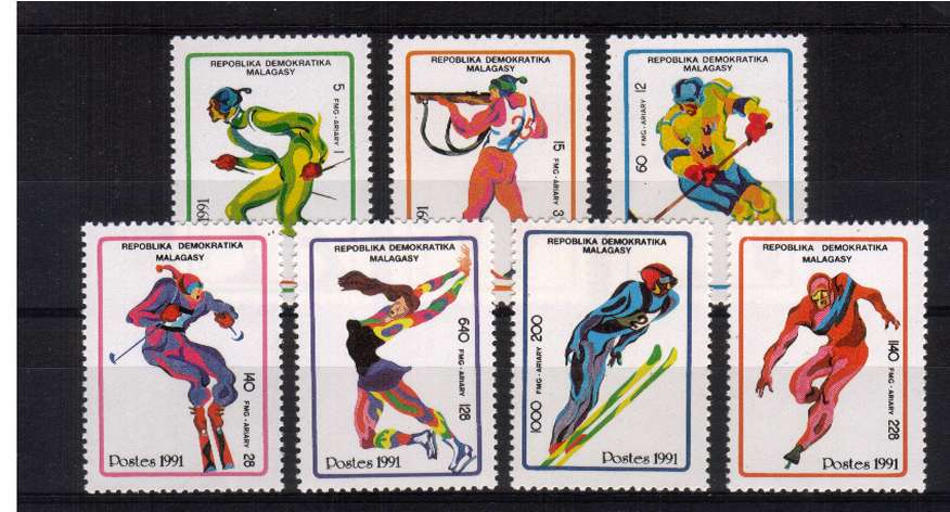 Winter Olympic Games - Albertsville - 2nd Issue <br/>set of seven superb unmounted mint. <br/>SG Cat 6.10