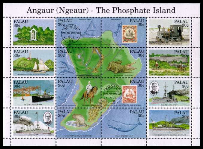 Angaur - The Phosphate Island sheetlet of sixteen superb unmounted mint. SG Cat 15.00