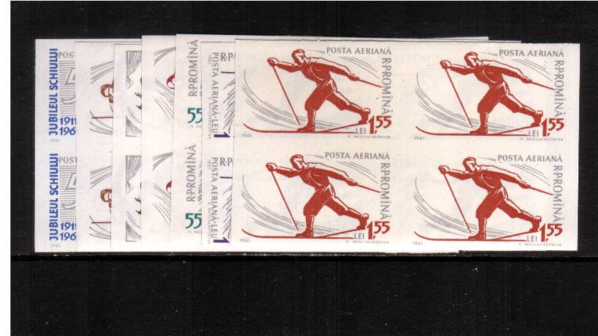 50th Anniversary of Romanian Winter Sports<br/>
A superb unmounted mint IMPERFORATE set of seven in blocks of four