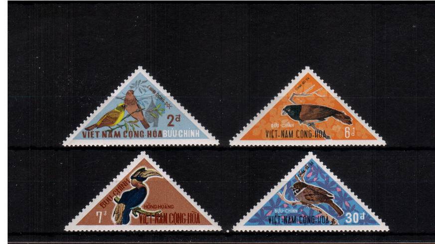 Birds of Vietnam<br/>
Set of four triangular stamps superb unmounted mint.