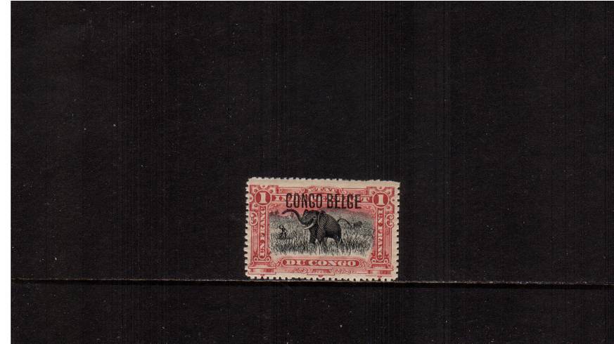 1f Black and Carmine definitive single<br/>A Brussels lightly mounted mint single. SG Cat 170