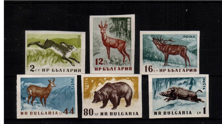 Forest Animals IMPERFORATE set of six superb unmounted mint.