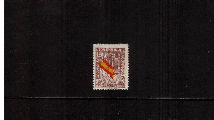 4p Lilac, Red and Yellow<br/>
National Flag single.<br/>
SG Cat 95