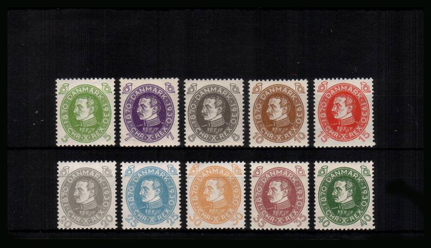 60th Birthday of King Christian X<br/>
A superb unmounted mint set of ten. Superb!