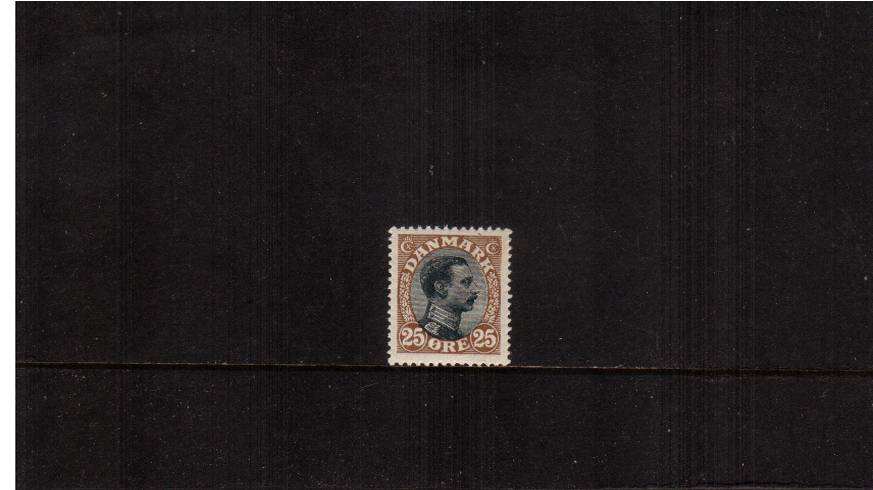 25or Black and Brown - King Christian X<br/>
A superb unmounted mint single.