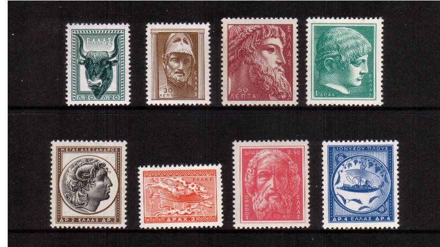 Ancient Greek Art - Colours Changed<br/>
The 1955 issues from this set that ranged from 1955 to 1960 all superb unmounted mint. SG Cat 147+
<br/><b>QAQ</b>