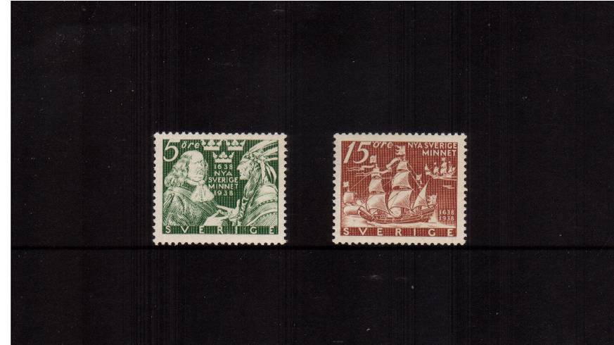 300th Anniversary of Founding of New Sweden USA<br/>
Perforation 12� x 12�. A superb unmounted mint set of two.
<br/><b>QAQ</b>