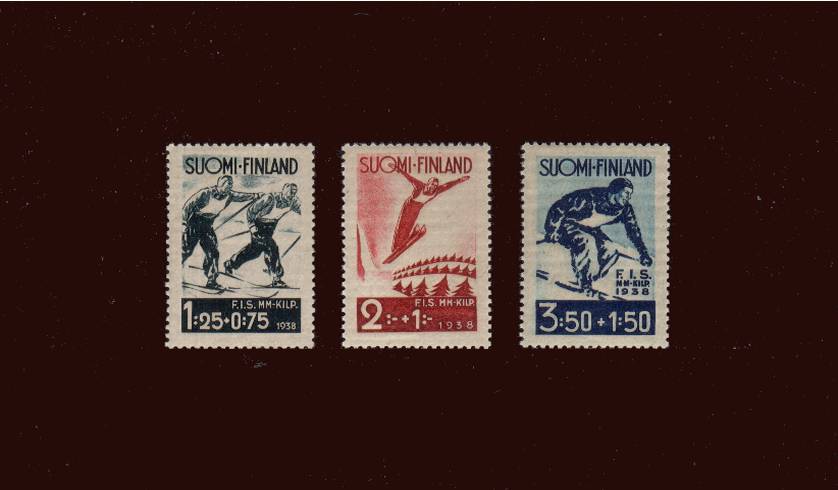 International Skiing Contest, Lahti<br/>A superb unmounted mint set of three
<br/><b>QAQ</b>