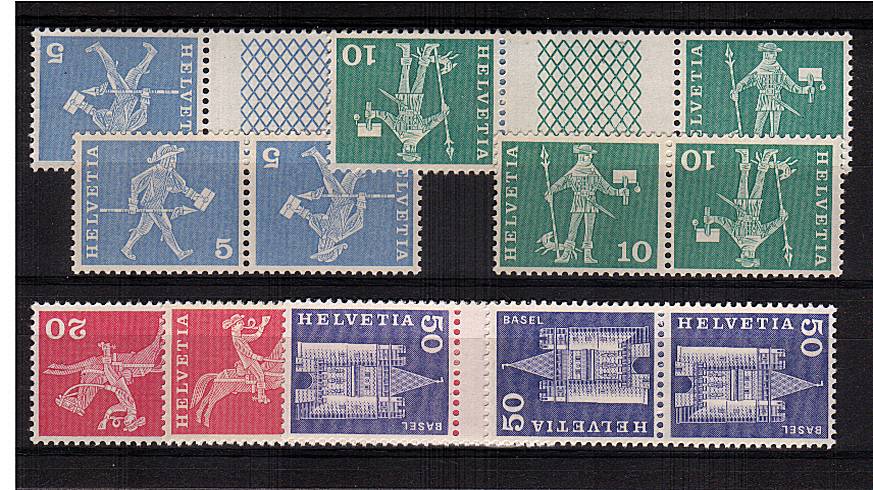 Postal History and Architectural Monuments - 1st Series<br/>
The 5c, 10c, 20c and 50c values as Tete-Beche pairs and gutter Tete-Beche pairs. all superb unmounted mint.