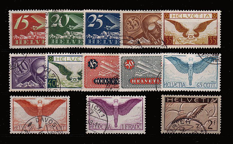 The AIR set of thirteen<br/>superb fine used each stamp with a genuine cancel. SG Cat �0