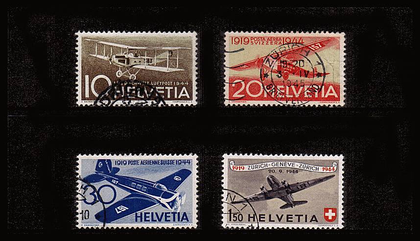 25th Anniversary of National Air Post<br/>
A superb fine used set of four. SG Cat �