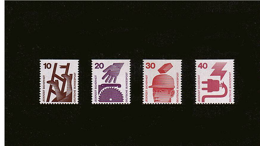Accident Prevention<br/>
Complete set of four showing ''Perforated on three sides'' - Imperf at top<br/> from booklets superb unmounted mint.<br/> SG Cat  15.50