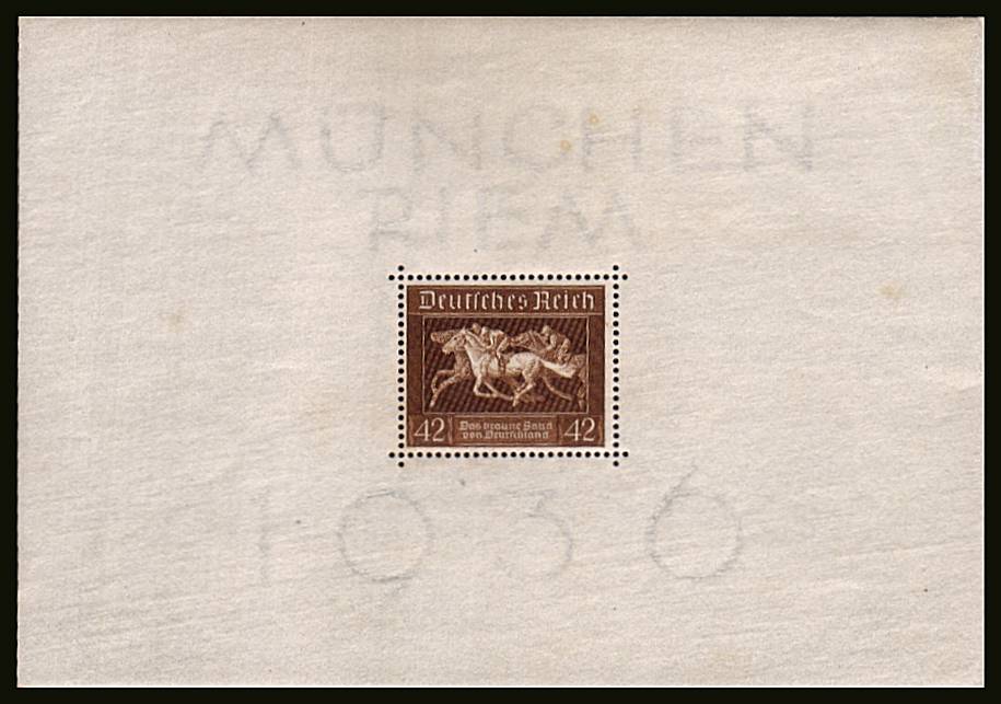 The Brown Ribbon Race Minisheet<br/>
An unmounted mint sheet with the odd minor blemish  as is so often found.

