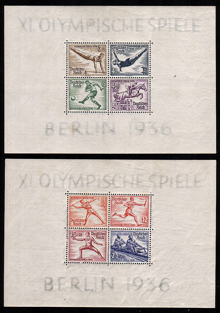 Summer Olympic Games - Berlin<br/>
The pair of minisheets superb unmounted mint. Lovely!<br/>SG Cat £350