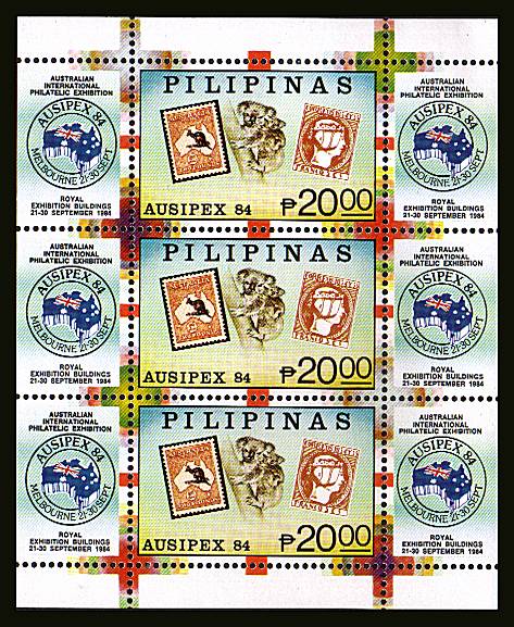 AUSIPEX 84 International Stamp Exhibition.<br/>
A superb unmounted mint minisheet.