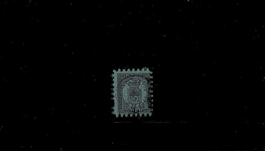 8p Black on Blue Green - Wove Paper<br/>
A good fine used stamp with one missing perf.<br/>SG Cat £375
<br/><b>QBQ</b>