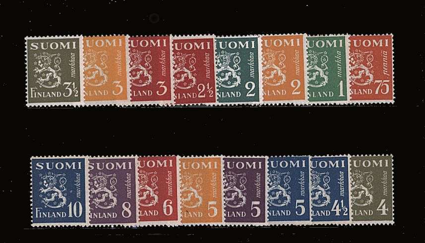 The ''Lion'' set of sixteen mounted mint with several having no gum.<br/>SG Cat 7.75