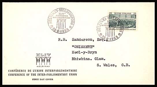 Interparliamentary Conference single
<br/>on an illustrated  First Day Cover<br/><br/>


Note: The MICHEL catalogue prices a FDC at x2.5 times the used set price
