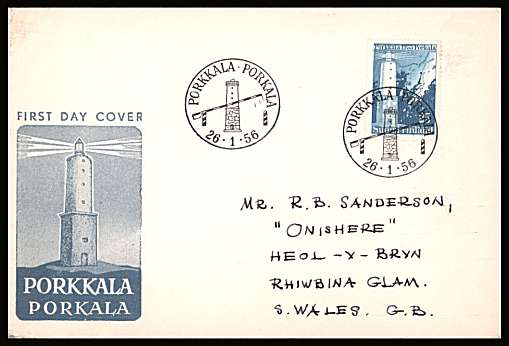 Return of Porkkala to Finland
<br/>on an illustrated First Day Cover<br/><br/>


Note: The MICHEL catalogue prices a FDC at x5 times the used set price
