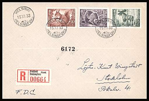 Tuberculosis Fund set of three 
<br/>on a First Day Cover<br/><br/>


